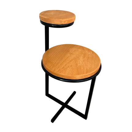 Mesa de Canto Industrial Madeira/Preto